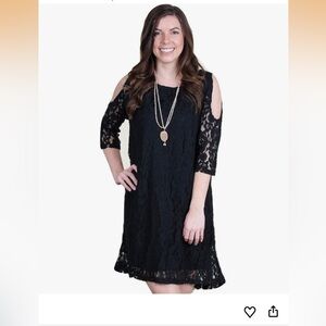 Forever 21 Black Lace Long Sleeve Dress